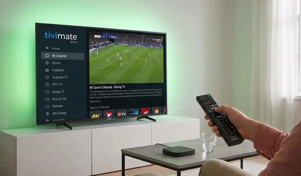 Interface Android TV sur un téléviseur Sony Bravia avec des icônes d'applications de streaming
